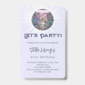 Badge Disco fête lavande violet invitation anniversaire (Avant)