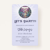 Badge Disco fête lavande violet invitation anniversaire (Devant)