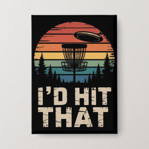 Badge Disque de golf volant vintage, je frapperais ce go