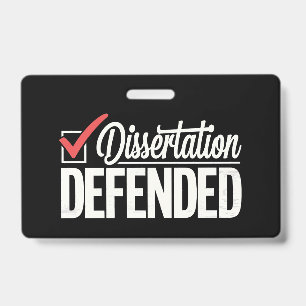 Badge Dissertation Défendu Doctorat Diplômé