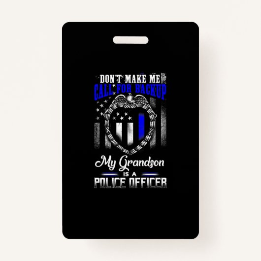 Badge Distressed Mon Petit-Fils Est Un Cadeau D'Agent De (Devant)