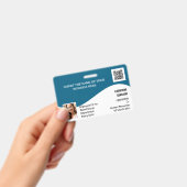 Badge do-it-yourself carte d'identité bleu blanc moderne (Manuel / portable)