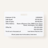 Badge do-it-yourself carte d'identité classique simple l (Dos)