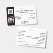 Badge do-it-yourself carte d'identité classique simple l (Avant & arrière)