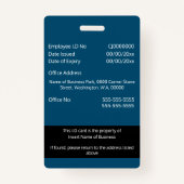 Badge do-it-yourself carte d'identité de l'employé bleu  (Dos)