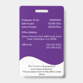 Badge DO-IT-YOURSELF carte d'identité de l'employé vague (Arrière)