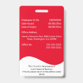 Badge DO-IT-YOURSELF carte d'identité de l'employé vague (Arrière)