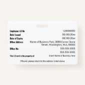 Badge do-it-yourself carte d'identité marine blanc moder (Dos)