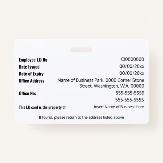 Badge do-it-yourself carte d'identité marine blanc moder (Dos)