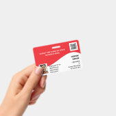 Badge do-it-yourself carte d'identité rouge blanc modern (À main)