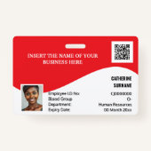 Badge do-it-yourself carte d'identité rouge blanc modern (Devant)