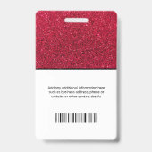 Badge Docteur Photo Logo Typographie Code barre Nom roug (Arrière)