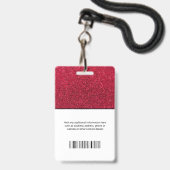 Badge Docteur Photo Logo Typographie Code barre Nom roug (Arrière avec lanière)