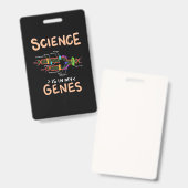 Badge Don de scientifique | La science est dans mes gène (Avant & arrière)