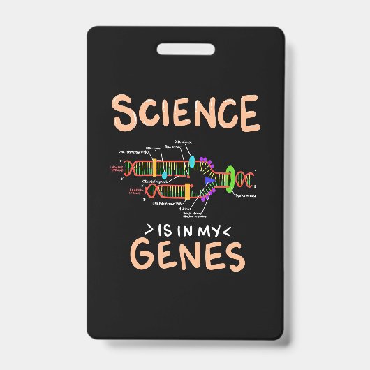 Badge Don de scientifique | La science est dans mes gène (Avant)