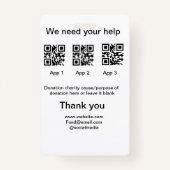 Badge Donation Collection conseil pot ajouter votre q r (Devant)