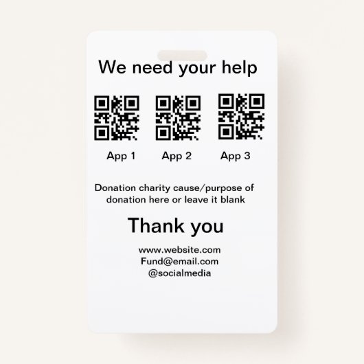 Badge Donation Collection conseil pot ajouter votre q r (Dos)