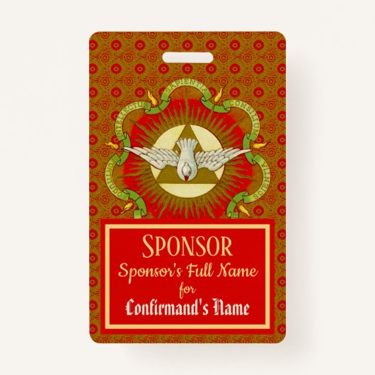 Badge Dons de l'Esprit Saint (BK 026) - Commanditaire (Devant)