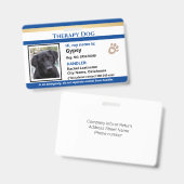 Badge d'option de photo d'identification d'animal (Avant & arrière)