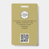 Badge doré d'événement avec code QR d'accès total  (Arrière)