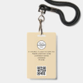 Badge doré d'événement de code QR de personnel per (Arrière avec lanière)