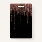 Badge Dory Rose Noire Gold Sparkly Glitter Fringe (Dos)