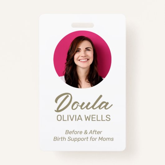 Badge Doula Naissance | Photo de l'entraîneur postpartum (Devant)