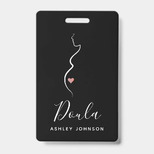 Badge Doula Simple Minimal Nettoyer Noir & Blanc Classiq
