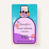 Badge doux 16 floral bouteille de parfum holographique é (Devant)