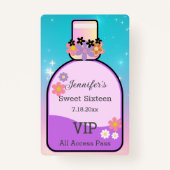 Badge doux 16 floral bouteille de parfum holographique é (Dos)
