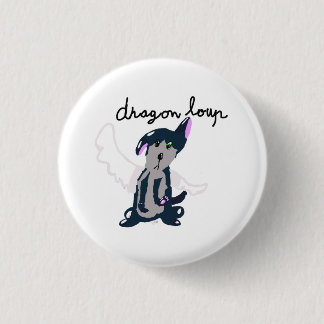 Badge Dragon Loup Ronde Button 3,2 Cm