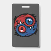 Badge Dragons Yin Yang Rouge et Bleu (Arrière)