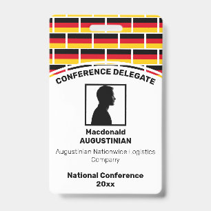 Badge Drapeau allemand Logo personnalisé Photo ID Nom