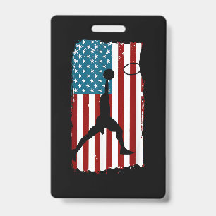 Badge Drapeau américain américain Basket-ball Athlète pa
