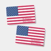 Badge Drapeau américain | Personnalisé (Avant & arrière)