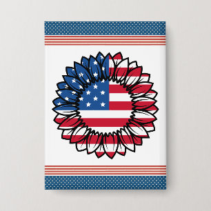 Badge Drapeau américain Tournesol-32222
