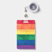 Badge Drapeau arc-en-ciel gay pride (Front with Retractable)