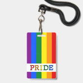 Badge Drapeau Arc-en-ciel & LGBT, Fierté (Arrière avec lanière)