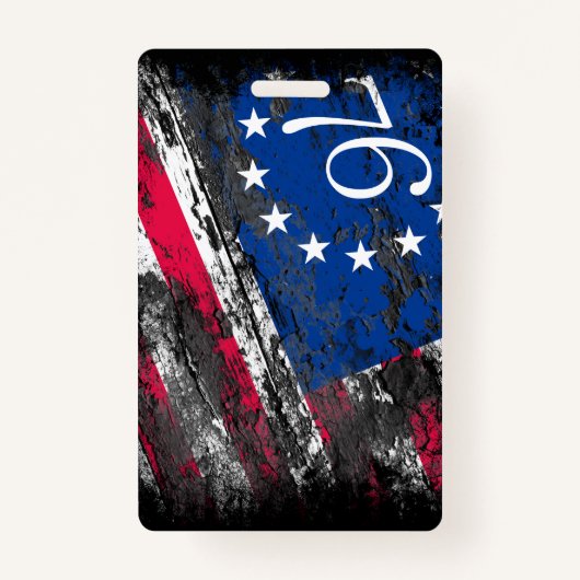 Badge Drapeau Betsy Ross 1776 4 juillet patriotique (Devant)