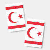 Badge Drapeau de Chypre du Nord (Avant & arrière)