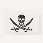 Badge Drapeau de crâne obsidien Drapeau de pirate Calico (Devant)