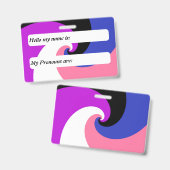 Badge Drapeau de fierté genderfluid à spirale groovy per (Avant & arrière)