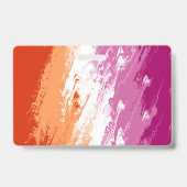 Badge Drapeau de fierté lesbienne abstrait personnalisab (Arrière)