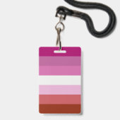 Badge Drapeau de fierté lesbienne LGBTQ (Avant avec lanière)