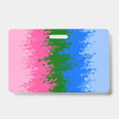 Badge Drapeau de fierté Omniromantique Funky Trippy Pers (Arrière)