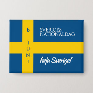 Badge Drapeau de la fête nationale suédoise Sveriges