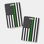 Badge Drapeau de la fine ligne verte : vétérans militair (Avant & arrière)