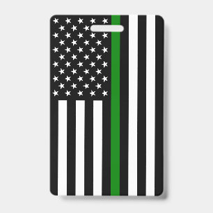 Badge Drapeau de la fine ligne verte : Vétérans militair