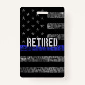 Badge Drapeau de la police retraitée en détresse (Dos)