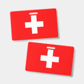 Badge Drapeau de la Suisse (Avant & arrière)
